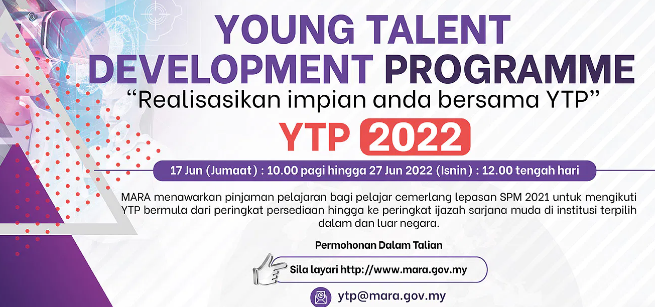 Biasiswa MARA Program Pembangunan Bakat Muda (YTP) ONLINE 2024